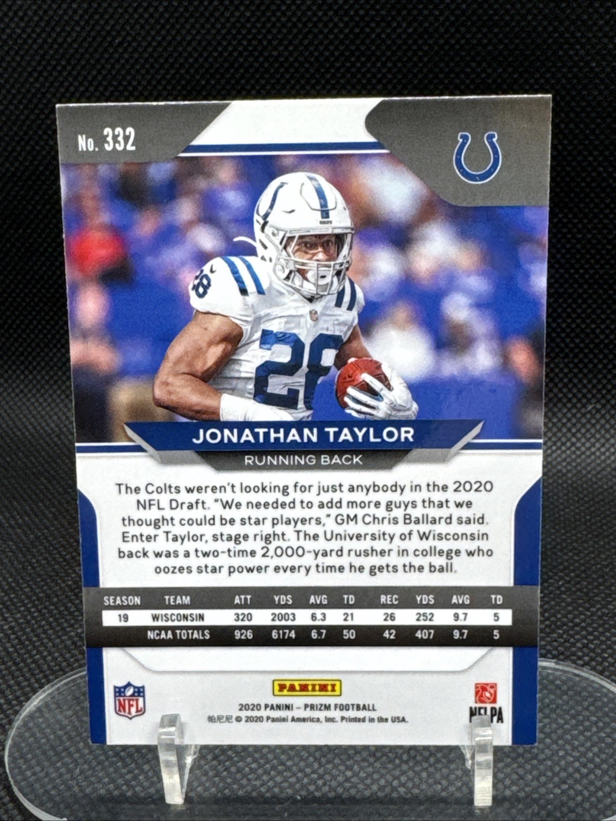 2020 Panini Prizm - Rookie Jonathan Taylor #332 (RC)