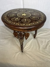 Inizio - metà XX secolo ? Tavolino Anglo Indiano Palissandro Intarsiato Pappagalli Bello!