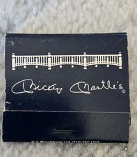 1985 MICKEY MANTLE RESTAURANT UNUSED BOOK OF MATCHES NEW YORK YANKEES HOF