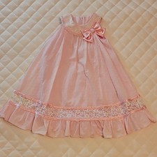 Bonnie Jean Girls Pink Polka Dot Lace Bow Knee Length A-Line Party Dress 5