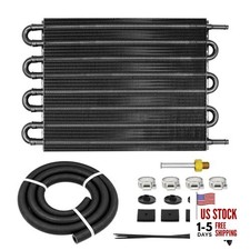 8 Pass Ultra-Cool Tube and Fin Transmission Cooler Universal 5/16" 8-pass Black