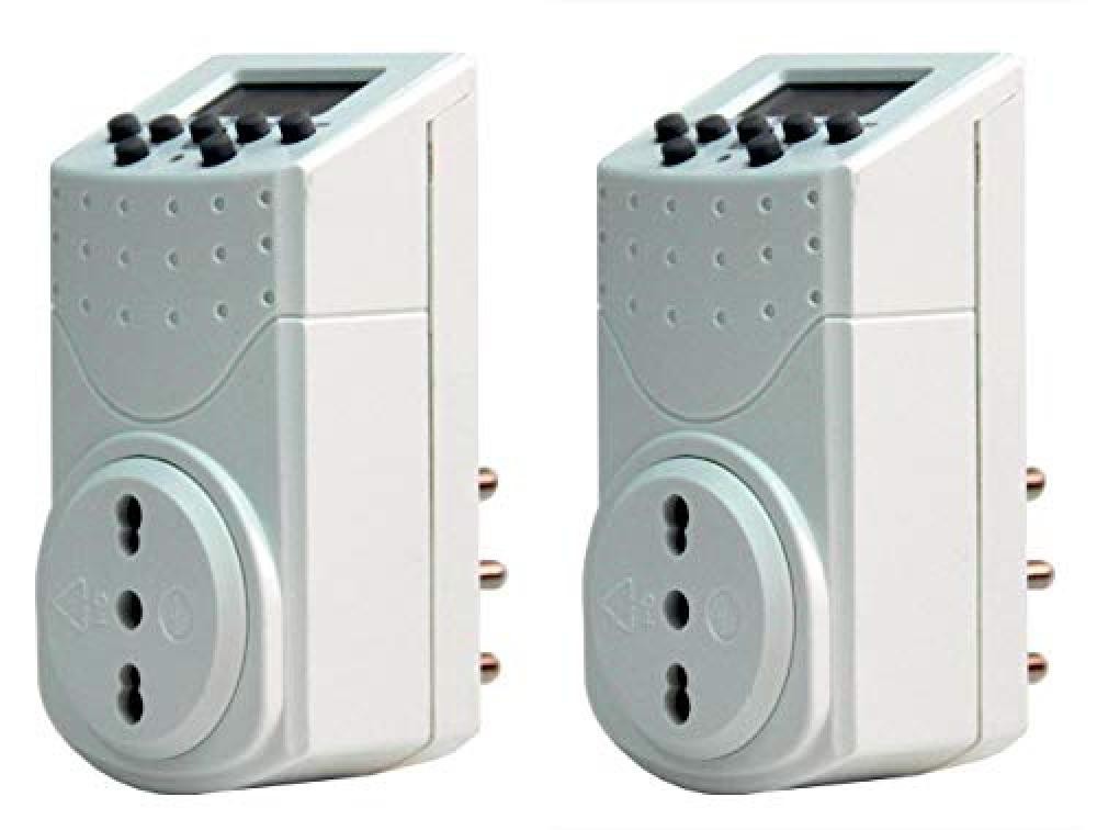 Presa Timer Digitale Electraline 92357 | 16A Professionale 2 Pezzi
