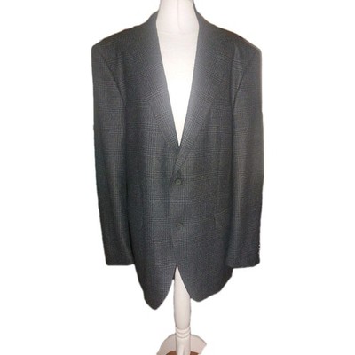 Roy Robson Tweed Sakko Gr. 56   Grau Schwarz kariert  100% Wolle 