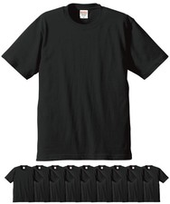 United Athle 5942-01 6.2oz Premium T-Shirts Set of 10 Men's (Black, M)