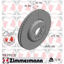 Zimmermann Scheibenbremse vorne links 34116785675 26254487