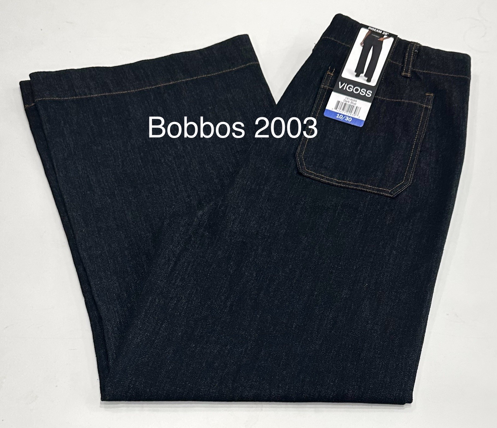 Vigoss Women's Wide Leg Jean Pants, Dark Blue, Size 10/30