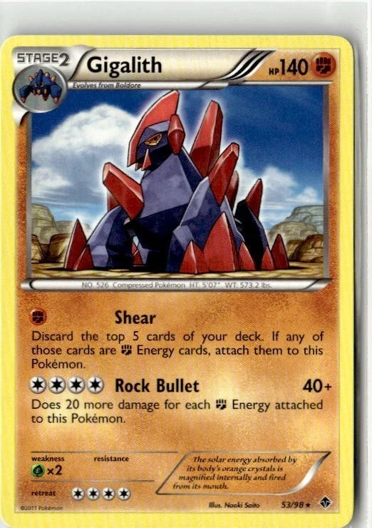 2011 Pokémon Black & White Emerging Powers Gigalith 53/98