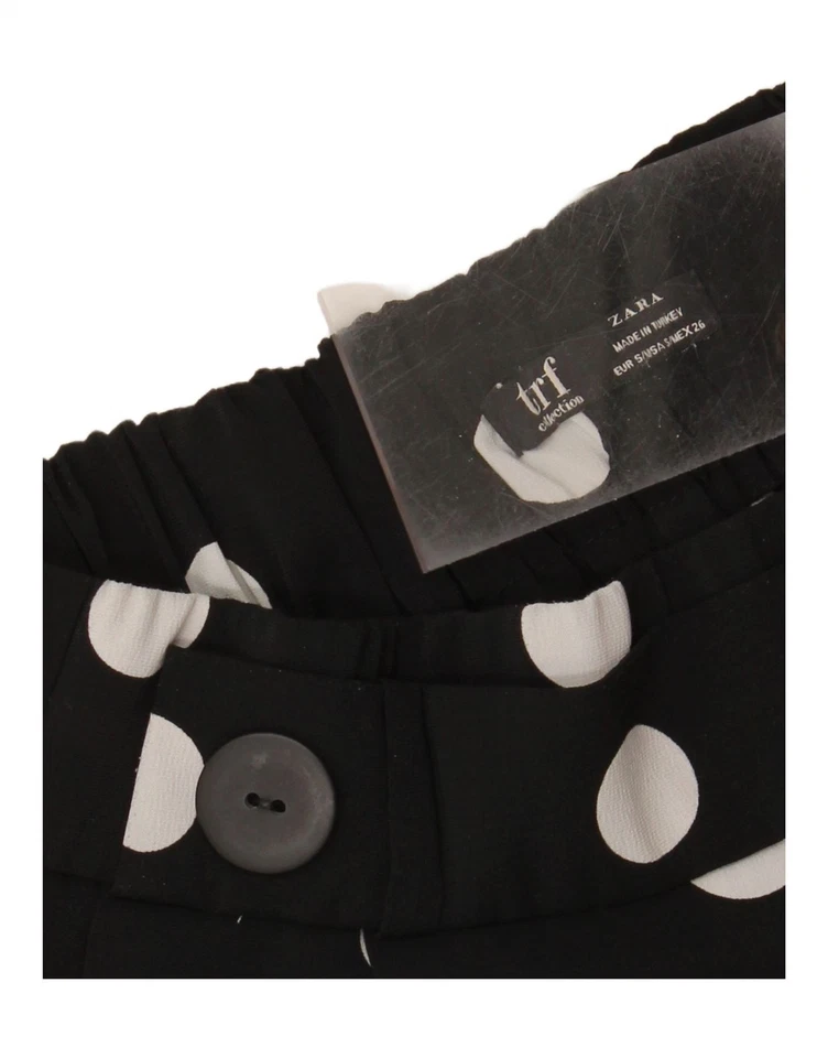 Pantalón chino recto pequeño ZARA para mujer W26 L24 negro a lunares CN02 Foto 3 de 3