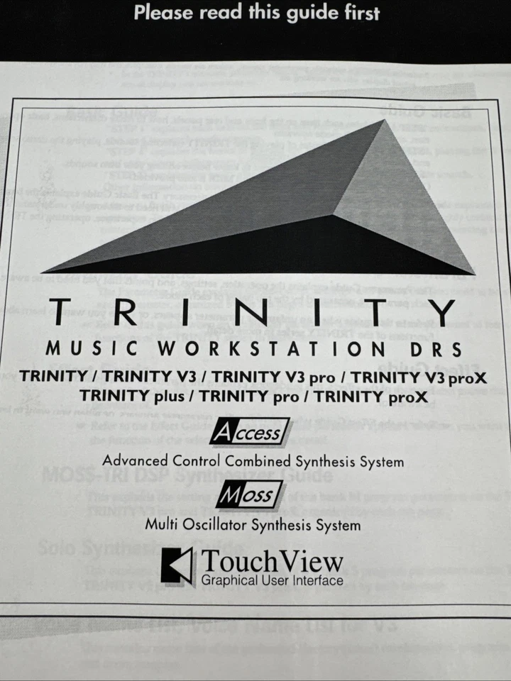KORG Trinity / plus Trinity pro proX Workstation Original Basic Guide Manual # 1 - Image 2 of 4