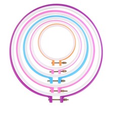 Cross Stitch Embroidery Hoop Set with Durable Plastic Rings Assorted Color