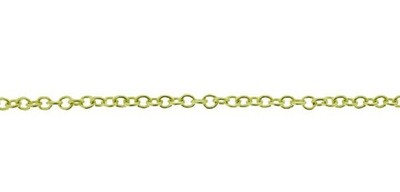 9 ct yellow gold plain trace chain, 2 mm wide, 22''/56 cm