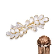 Ear of Wheat Hair Clips Gold Plated Alloy Rhinestone Hairpins - Wedding Party