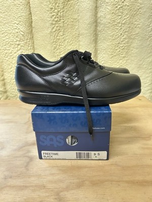 SAS Free Time Walking Womens Shoes Size 9 S Black Leather Made in USA NIB