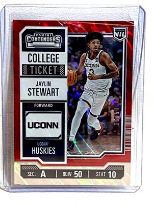 #ad #ad JAYLIN STEWART #17 2024 25 Panini NIL College Ticket HOLO RED UConn 50 SSP $4.75