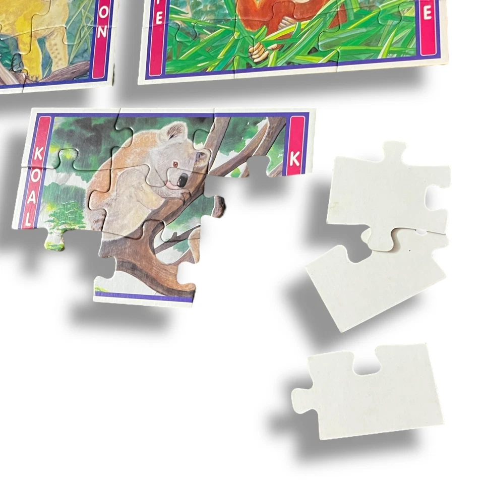 Lot of 3 Baby Animal Jigsaw Puzzles - 9 Pieces Each - Lion, Koala, Ape - No Box - Image 2 of 4