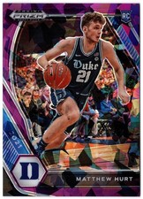 2021-22 Panini Prizm Draft Picks Purple Ice MATTHEW HURT #34 #72/149 Duke RC