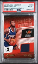 Mikal Bridges Panini Absolute Memorabilia Rookie Threads LVL 3 /75 PSA 6 (MKB)