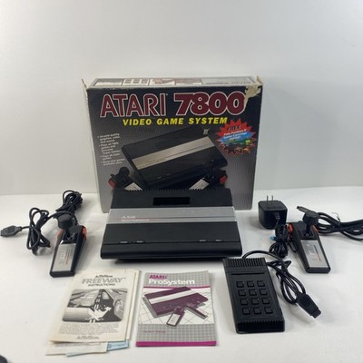 Atari 7800 Video Game Console With Controllers Original Box Manual ETC Tested
