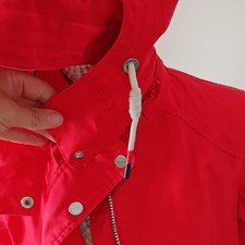 Joules red waterproof jacket with hood. used Good condition . size 12