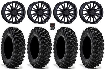 MSA ThunderLips 15'' Wheels Bk 35'' Warrior XT Sticky Tires Honda Pioneer 1K/Talon