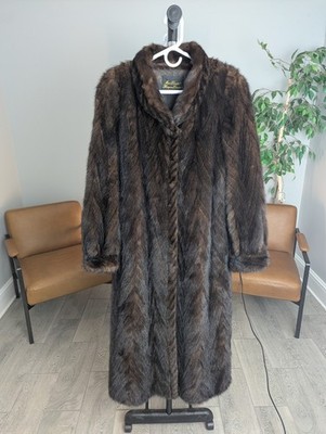 Vintage Mink Fur Long Coat Made in Canada Woman Large 50''