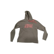 Marmot Mountain Est. 1974 Hoodie Pullover Sweatshirt Olive Green Large