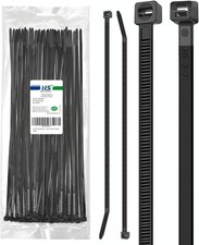 HS 10 Inch Zip Ties Black 50 Pounds Tensile Strength Strong Wide Straps 100