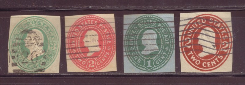 U.S., Envelope Square Cuts, George Washington & Benjamin Franklin, Used, 1894, 1
