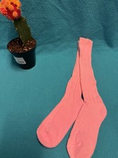 VTG Socks NOS Cable Knit Girls School Acrylic Youth Sz 6-7.5 Shoe NOS 80's Pink