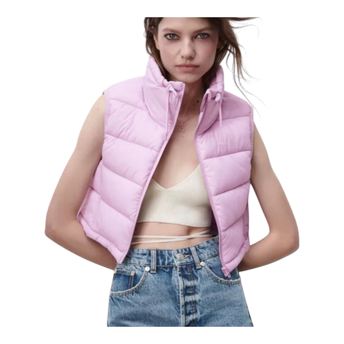 Gilet imbottito trapuntato collo imbuto ritagliato Zara Gorpcore outdoor donna grande - Foto 2 di 11