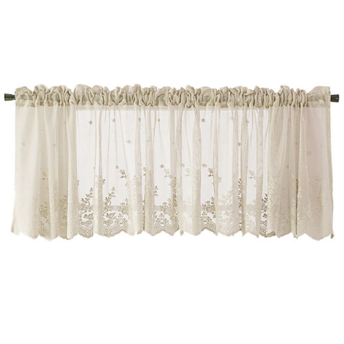 Kitchen Cafe Curtain Lace Net Valance Window Sheer Voile Short Panel Home Decor - Picture 14 of 15