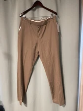 $85 Perry Ellis Men's Portfolio Solid Toast Modern Fit Dress Pant 34W x 32L