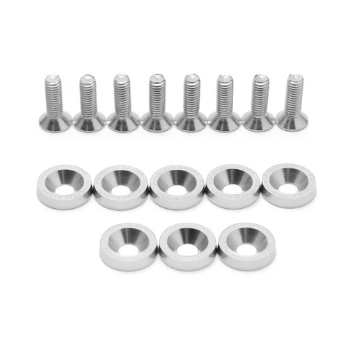 Silver Billet Aluminum Fender Bumper Washers Bolt Engine Bay Dress Up Kit - Picture 4 of 4