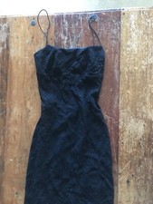 VTG 90s y2k city triangles black glitter grunge maxi dress gothic formal strappy