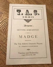 1930 St. Therese of Lisieux Church Drama Program - Louisville - Kentucky