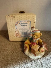 1998 Cherished Teddies #466328 Paul Boy Sitting w/ Birds & Snow Bear Figurine