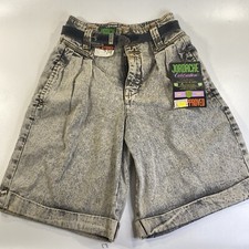 NOS NWT 80's Vtg Women s Jordache Acid Wash Belted Shorts Size 3/4 10-8335-TE