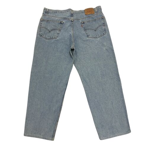 Jeans Vintage Levi's 550 Relaxed Fit Blu Uomo 42W 28L 100% Denim Zip Fly - Foto 8 di 19