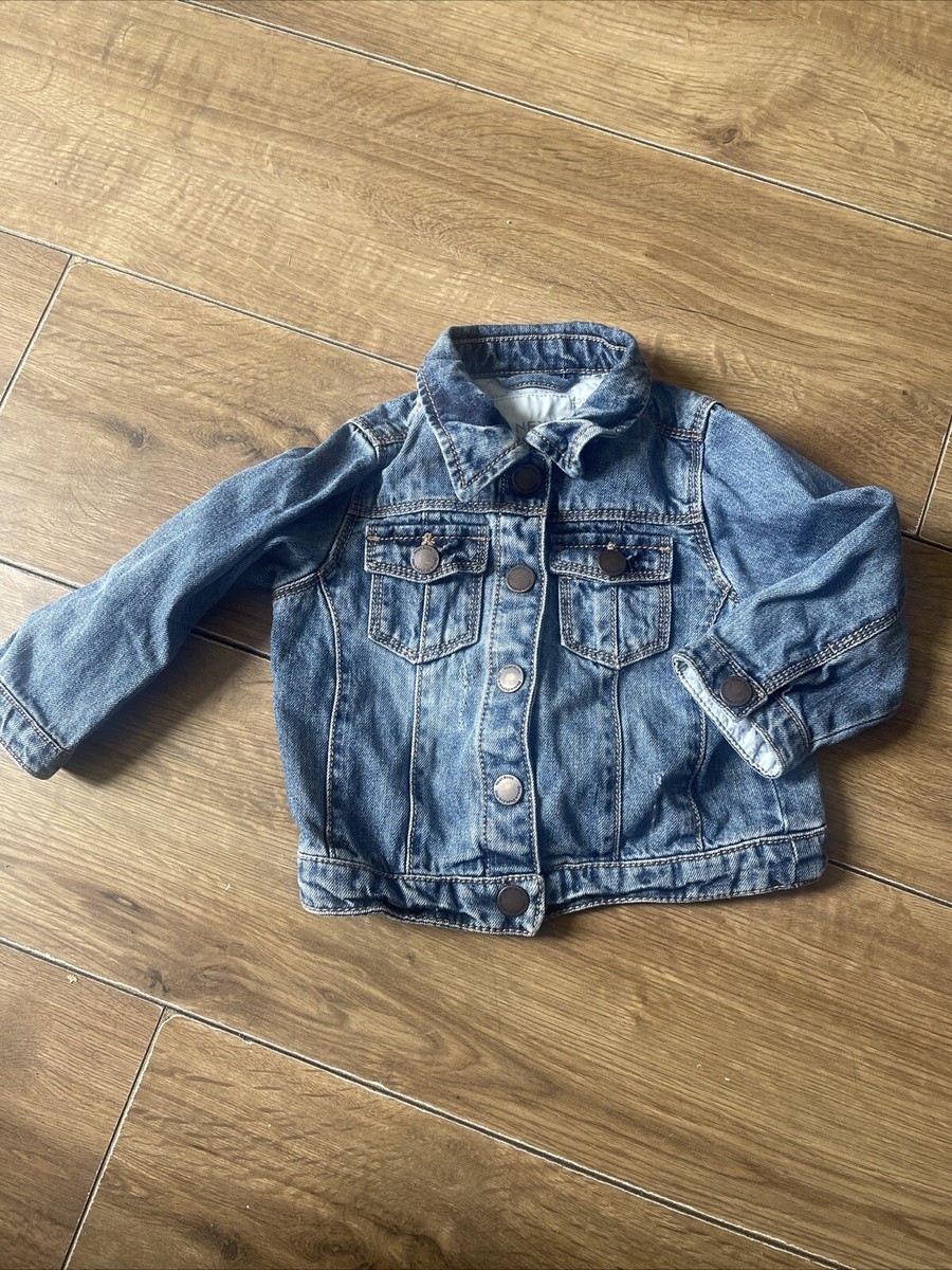 Baby Next Denim Jean Jacket Age 12-18 Months Button Up UK