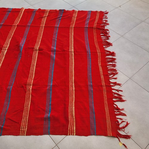 Vintage Handmade Moroccan Flat Weave Kilim Rug Berber Fringe Tribal Wool Carpet - Picture 11 of 24