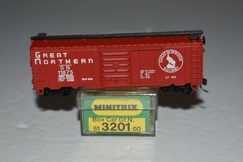 N Scale Minitrix 513201 Great Northern 40' Single Door Boxcar 11875 C45474 - Picture 2 of 2
