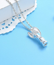 ASHES ANGEL WING MEMORIAL KEEPSAKE PRAY Pendant 18" 925 Sterling Silver chain