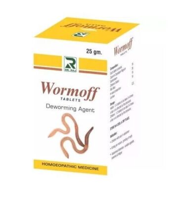 Dr.Raj Homeopathic Wormoff (25gm Tablets) Deworming Agent