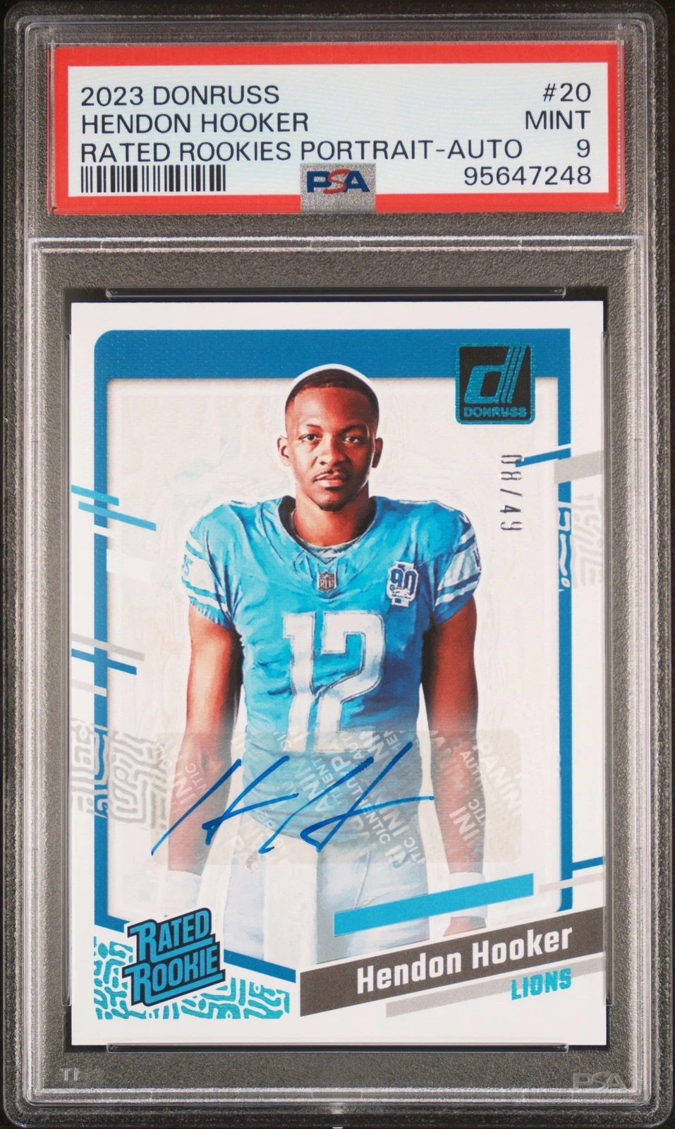 Hendon Hooker Panini Donruss Rated Rookies Portrait #20 Autograph