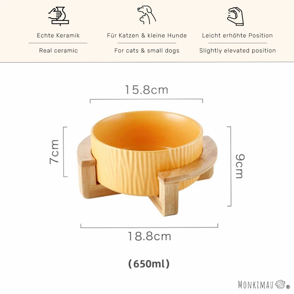 Hundenapf Katzennapf aus Keramik Napf mit Ständer Futternapf Fressnapf klein XS - Bild 4 von 4