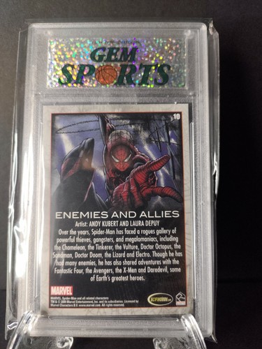 2009 Marvel Spiderman #10 Holo Gem Sports 10 GEM MINT - Picture 2 of 2