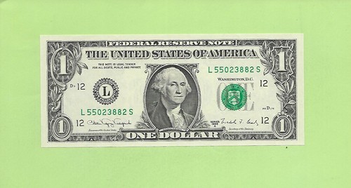 1988A ..UNCIRC $1 L 5502 3882 S .... 1988A $1 L-S NICE NOTE 55 & 88