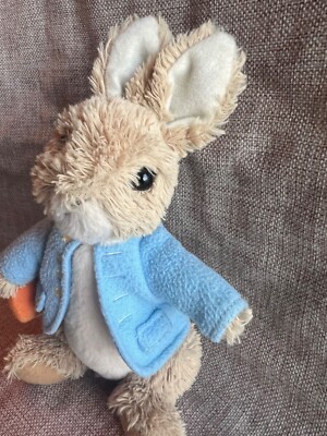 Vintage Gund Peter Rabbit Plush Beatrix Potter Stuffed Animal Blue Coat Carrot