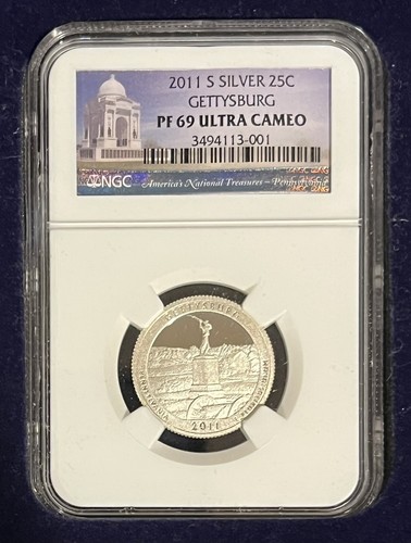2011 S PROOF SILVER 5 COIN QUARTER SET NGC PF69 ULTRA CAMEO NATIONAL PARKS 25C - Picture 3 of 7