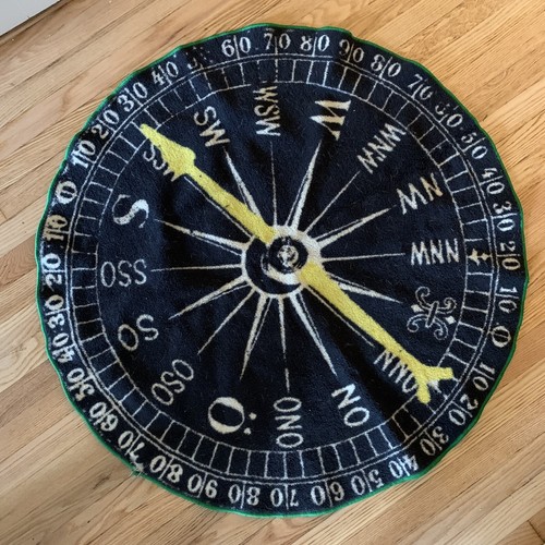 Discontinued IKEA UTFORSKA Compass Area RUG Throw Mat BLACK Yellow ...